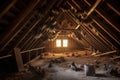 bats resting in eaves of an attic