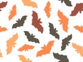 Bats seamless pattern on white background. Halloween, October 31st. Vector