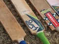 Cricket Bats On A Field After A Game Royalty Free Stock Photo