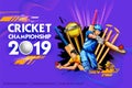 Batsman and bowler playing cricket championship sports 2019 Royalty Free Stock Photo