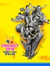 Batsman and bowler playing cricket championship sports 2019 Royalty Free Stock Photo