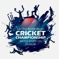Batsman and bowler playing cricket championship sports Royalty Free Stock Photo