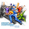 Batsman and bowler playing cricket championship sports