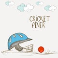 Batsman helmet with ball for Cricket Fever.
