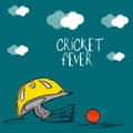 Batsman helmet with red ball for Cricket Fever.