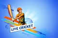 Batsman player playing cricket championship sports background