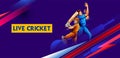 Batsman player playing cricket championship sports background