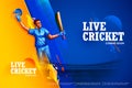 Batsman player playing cricket championship sports background