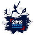 Batsman player playing cricket championship sports 2019 Royalty Free Stock Photo