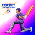 Batsman playing cricket championship sports Royalty Free Stock Photo