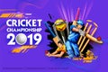 Batsman playing game of cricket championship sports 2019 Royalty Free Stock Photo