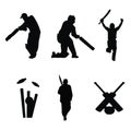 Batsman silhouette Vector Art Stock Images