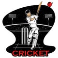 Batsman sports Player playing game of cricket Royalty Free Stock Photo