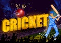 Batsman sports Player playing game of cricket Royalty Free Stock Photo