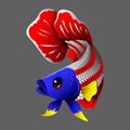 Batta fish Malaysian flag color vector image.