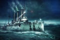 Battelship Aurora - Composing Royalty Free Stock Photo