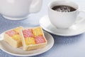 Battenberg Cake and Cuppa Royalty Free Stock Photo