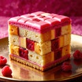 Battenberg Cake , traditional popular sweet dessert cake Royalty Free Stock Photo