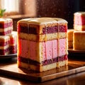 Battenberg Cake , traditional popular sweet dessert cake Royalty Free Stock Photo