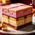 Battenberg Cake , traditional popular sweet dessert cake Royalty Free Stock Photo