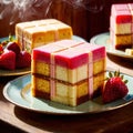 Battenberg Cake , traditional popular sweet dessert cake Royalty Free Stock Photo