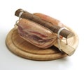 Battened Bacon Pancetta on cutting board Royalty Free Stock Photo