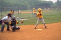 Batter in a high school softball game in Bowie, Maryland