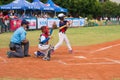 Batter about to hit the ball in a baseball game