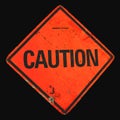 Battered Caution Sign Royalty Free Stock Photo