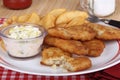 Battered Fish Fillet Meal Royalty Free Stock Photo