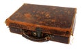 Battered old brown leather suitcase Royalty Free Stock Photo