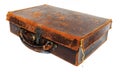 Battered old brown leather suitcase Royalty Free Stock Photo