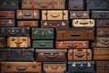 Battered Old suitcases. Generate Ai