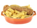 Battered Sausage and Chips Royalty Free Stock Photo