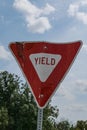 Battered Yield Sign Royalty Free Stock Photo