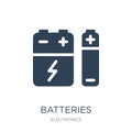 batteries icon in trendy design style. batteries icon isolated on white background. batteries vector icon simple and modern flat
