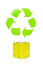 Batteries with recycling symbol