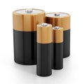 Batteries stack isolated on white background Royalty Free Stock Photo