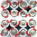 Batteries on white background. Several batteries Royalty Free Stock Photo