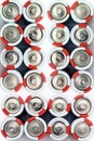 Batteries on white background. Several batteries Royalty Free Stock Photo