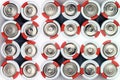 Batteries on white background. Several batteries Royalty Free Stock Photo