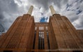 Battersea, London, UK: Battersea Power Station south facade and chimneys Royalty Free Stock Photo