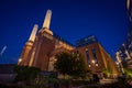 Battersea, London, UK: Night view of Battersea Power Station Royalty Free Stock Photo