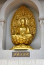 Gilded Buddha. Battersea Peace Pagoda, London. UK