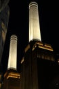 Battersea power station beautifully illuminated at night in London, England Royalty Free Stock Photo