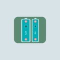 Vector image of batteries with plus and minus signs. Use for AAA or AA size battery or cell usage