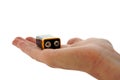 Battery - 9v (PP3) on plam Royalty Free Stock Photo