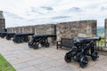 Battery of cannons and fortifications at medieval Stirling Castle, Scotland