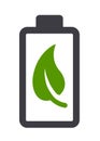 Battery capacity charge leaf eco power icon