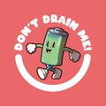 Battery character giving a positive message vector illustration.